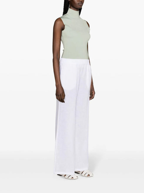 wide-leg linen trousers